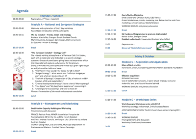 EU-12 Workshop Vienna Programme